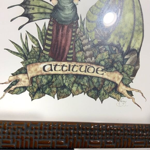 AMY BROWN Attitude Fairy and Dragon 1999 Framed Picture - Picture 3 of 6